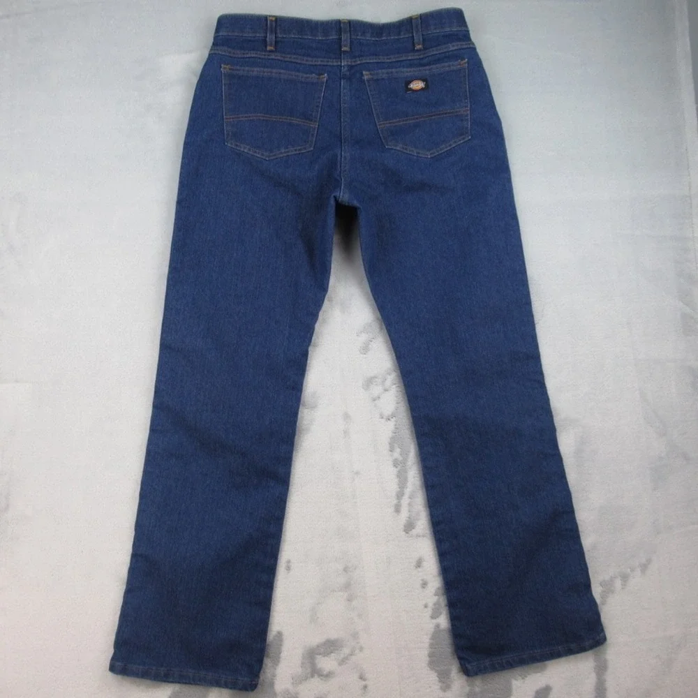Dickies Flex Mens Regular Fit Straight Leg Jeans Dark Blue DD800RNB 34x32